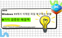 Windows 11에서 삭제된 파일 복구