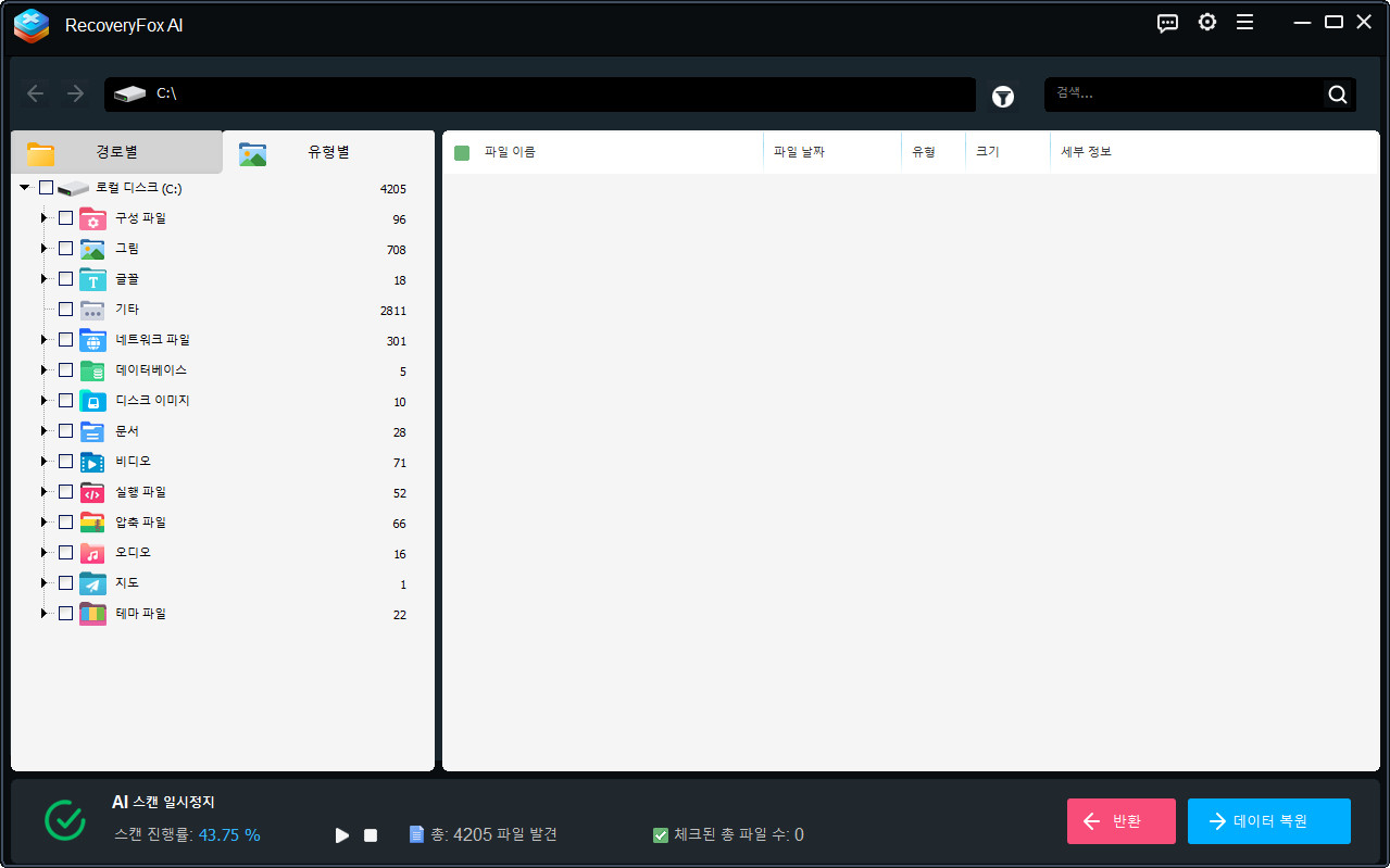 RecoveryFox AI의 파일 유형