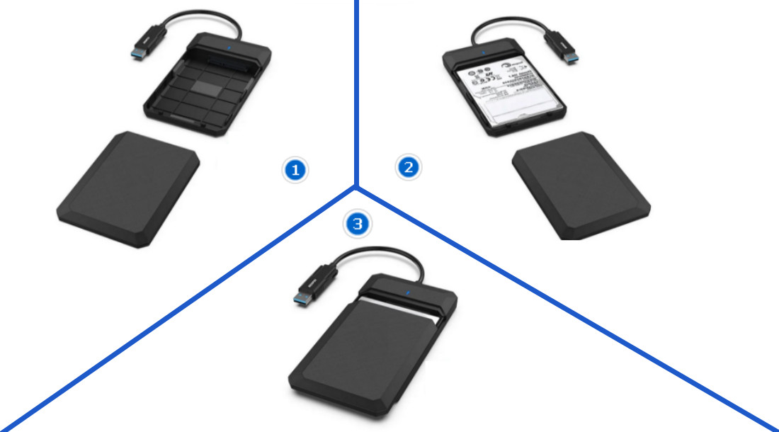 SATA HDD 인클로저를 PC에 연결