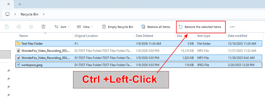 Windows 11 휴지통에서 파일 복원